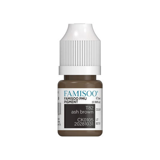 FAMISOO PMU eyebrow pigments bottle in ash brown long lasting color option