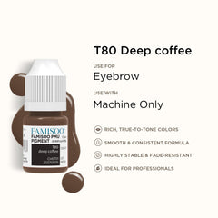 FAMISOO ash brown pigment on skin demonstrating natural brow results