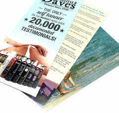 Famous Dave's Tanner bronzer application demonstrates instant guide color for accurate coverage.