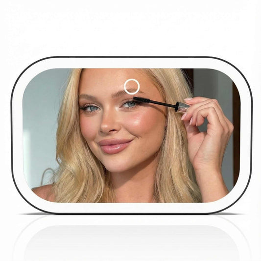 Fancii Juni clip-on visor mirror mounted on a car visor for easy makeup checks on the road