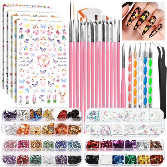 FANDAMEI nail art brushes set for versatile at-home nail design with precise tips