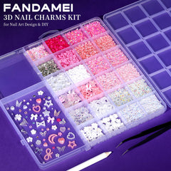 Fandamei pink and clear jelly rhinestones for candy-like accents