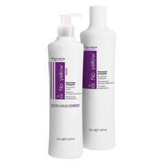 Fanola No Yellow Shampoo bottle with violet pigments for brassiness neutralization.