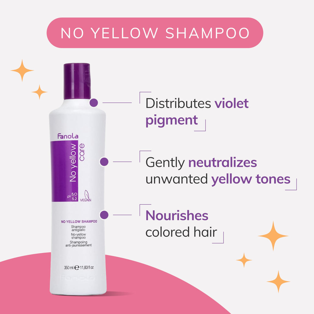 The purple pigment neutralizes brassy tones for cooler blond results.