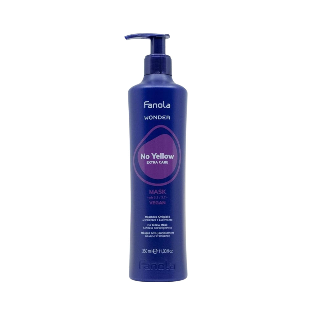 Fanola Wonder No Yellow purple mask shows violet pigment neutralizing brassy tones for blondes.