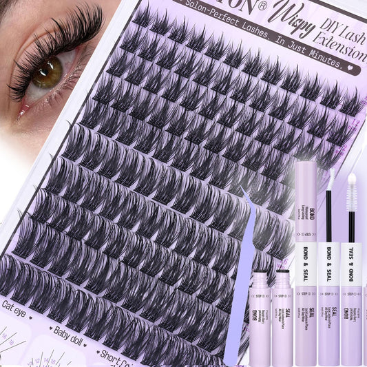 FanXiton wispy lash clusters kit for a natural seamless blend
