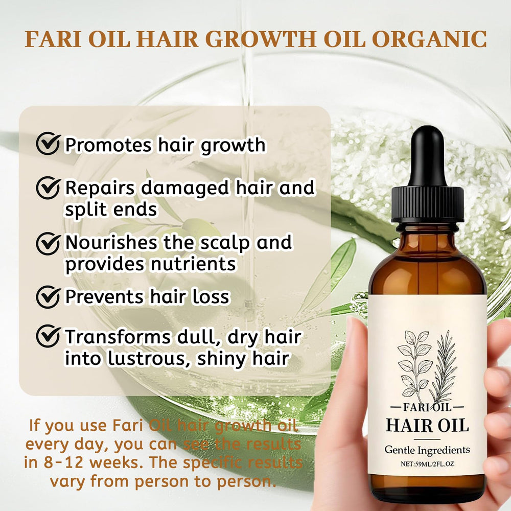 Pour shot of Fari Oil demonstrating quick absorption for daily use