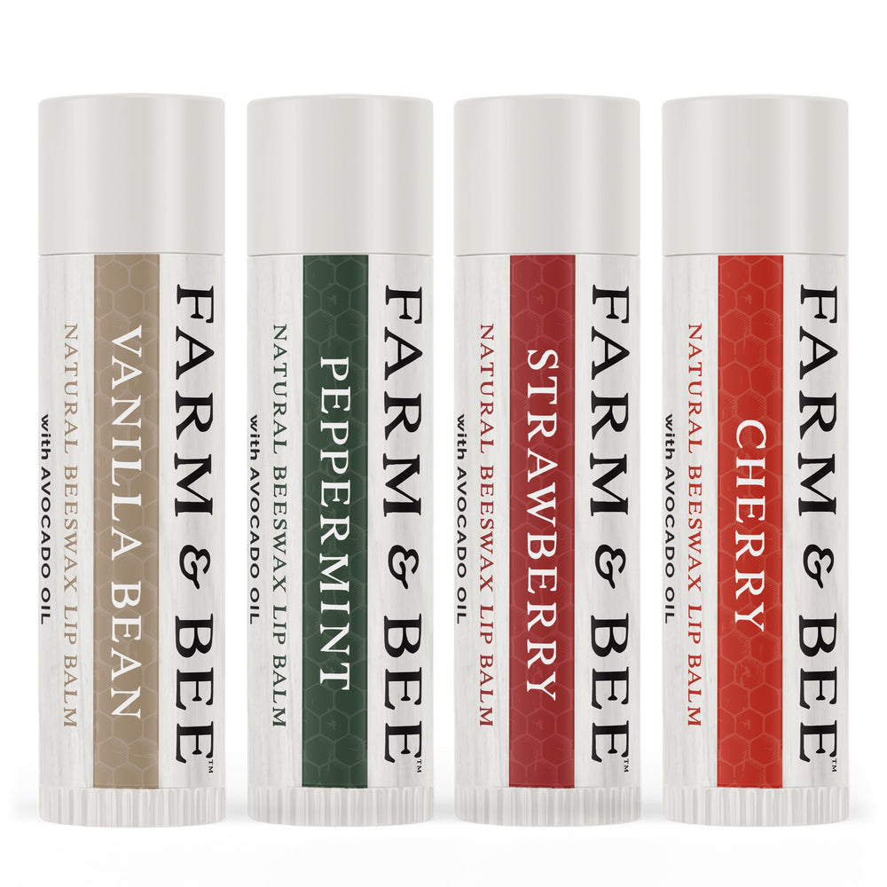 Farm & Bee gift-ready lip balm set ideal for adults and teens.
