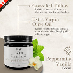 FARM TO TALLOW peppermint-vanilla scent on skin offers refreshing aroma.