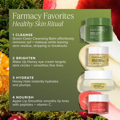 Farmacy Green Clean balms-to-oil transition highlighting effortless cleansing.