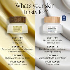 Farmacy Honey Halo buckwheat honey on label highlights soothing, hydrating ingredients.