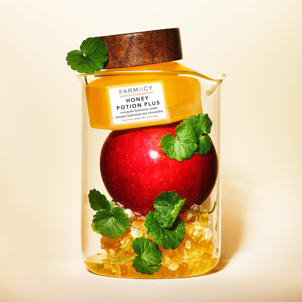 Applying Farmacy Honey Potion reveals creamy texture and warming sensation