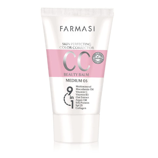 FARMASi CC Cream bottle with pump for quick daily coverage.