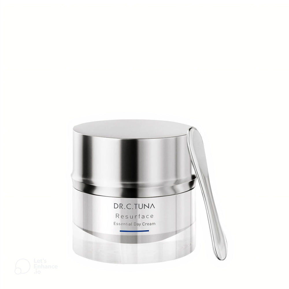 FARMASi Dr. C. Tuna Resurface Day Cream jar showing rich, hydrating formula for all skin types.