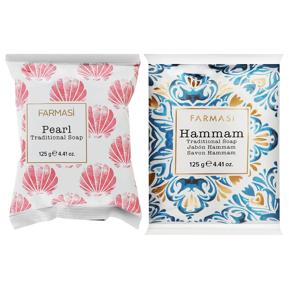 Farmasi traditional soap bundle: pearl-hammam soap bar for hydrating cleanse and radiant skin
