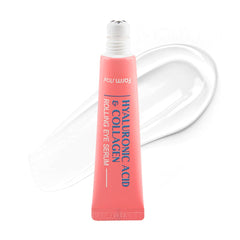 Farmstay Hyaluronic Acid Roll-On Eye Serum highlights puffiness with deep hydration.