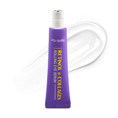 Farmstay Retinol Roll-On Eye Serum 3-Ball on skin for smoother under-eye texture.
