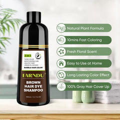 Farndu Natural Herbal Ingredients label conveys nourishing feel for scalp.