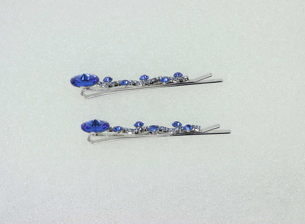Faship floral crystal hair clip highlights icy blue tones and durability