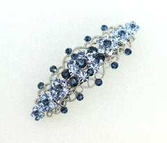 Faship Double-heart floral barrette Montana blue detail for bridesmaids.