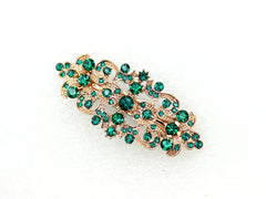 Faship Gorgeous Green Rhinestone Barrette worn in an elegant updo