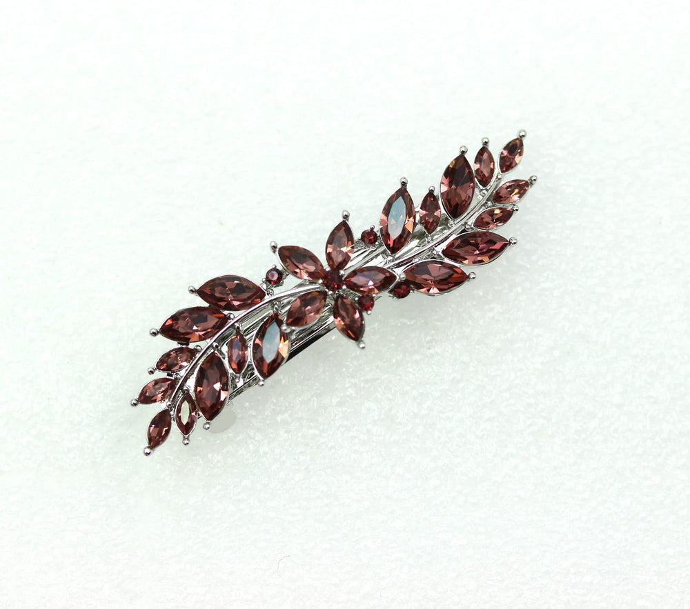 Faship Small floral barrette keeps hair secure with refined shine
