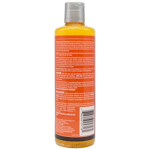 Fast Orange Grease X Body Wash exfoliating beads visible in rich lather for deep clean