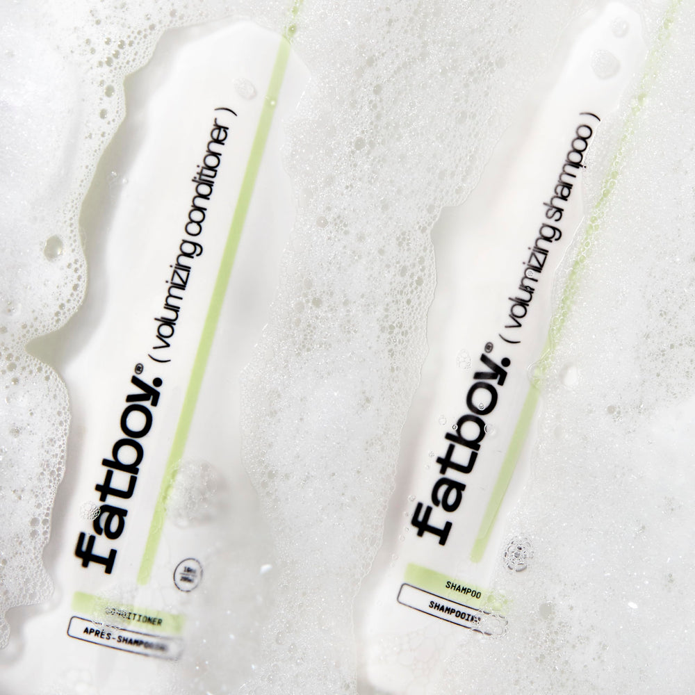 Fatboy Hair bottle signals paraben-free and color-safe formula