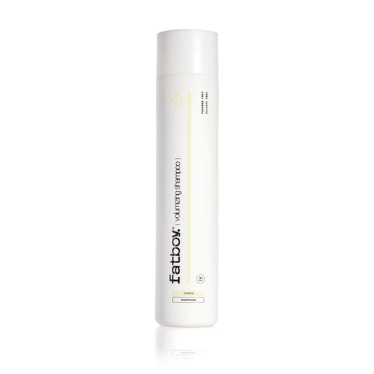 Fatboy Hair volumizing shampoo bottle for fuller-looking hair after wash