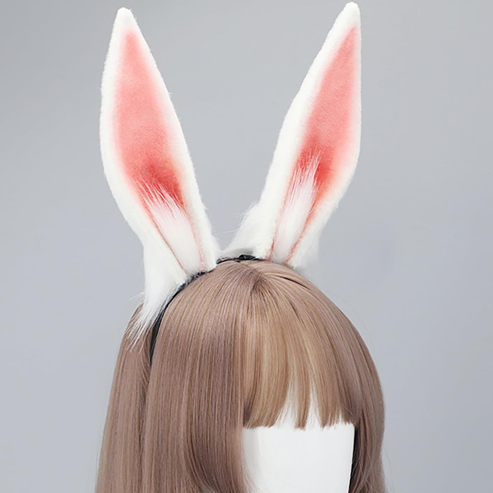Faylay bunny headband on head demonstrates one-size-fits-most comfort.