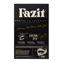 Fazit Cupid Bow Eye Wings patches during application for precise shimmer.