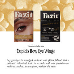 Fazit Cupid Bow Eye Wings patches add whimsical sparkle to looks.