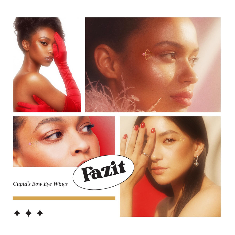 Fazit Cupid Bow Eye Wings patches ideal for festivals and events.