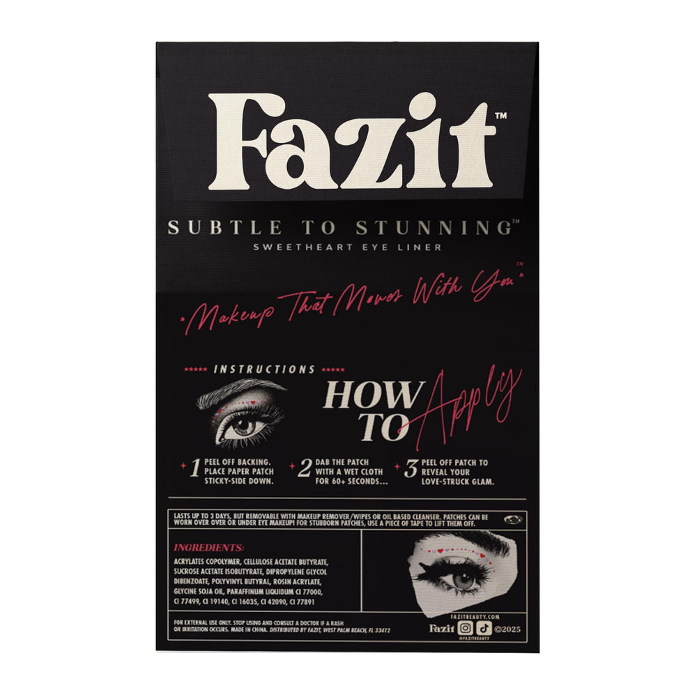 Fazit Glow Up patches deliver durable waterproof sparkle for all-day wear.