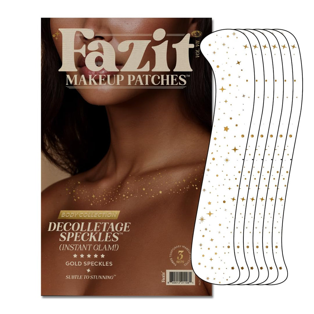 Fazit Makeup Patches with gold speckles for party-ready radiance.