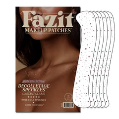 Fazit makeup patches rose gold decolletage speckles applied for radiant glow