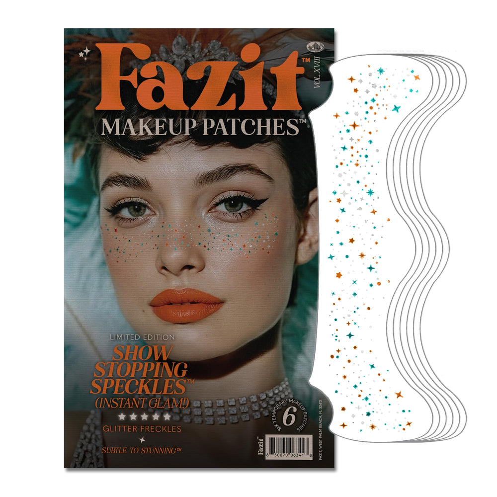 Fazit makeup patches show-stopping speckles close up for a dramatic festival look