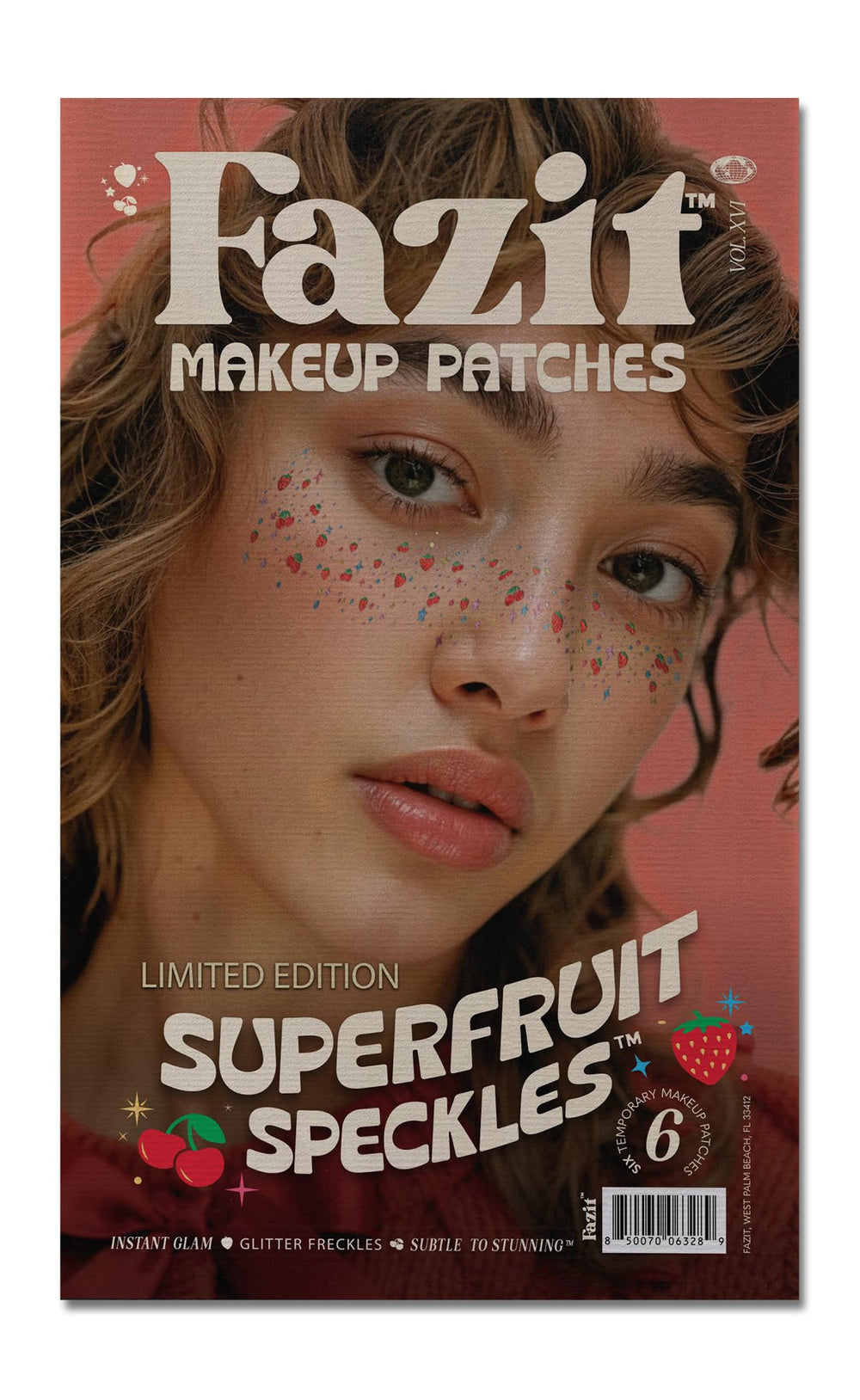 Fazit Makeup Patches with superfruit speckles deliver lasting sparkle for festival looks.