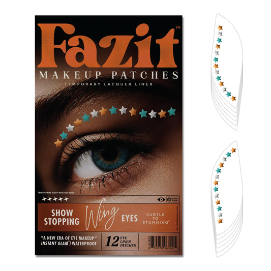 Fazit makeup patches wing eyes glow for a dramatic, easy wing effect.