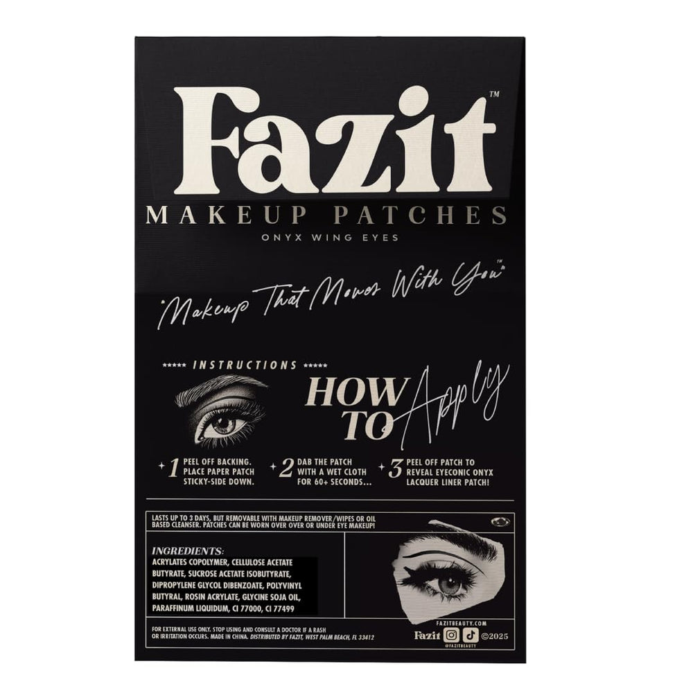 Fazit Onyx Wing Eyes patches waterproof glitter for active wear.