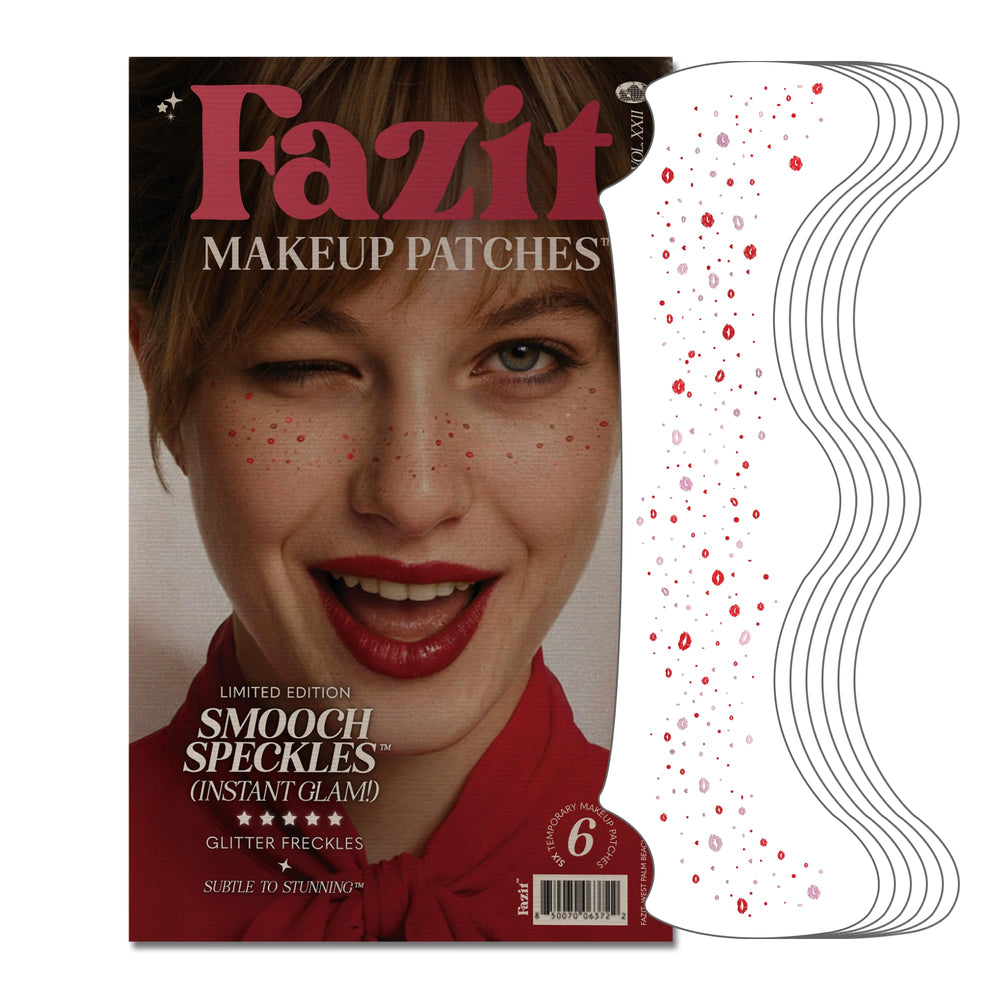 Fazit Smooch Speckles patch close-up showing radiant festival sparkle