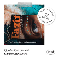 Fazit wing-eye patches deliver long-lasting shimmer for events.