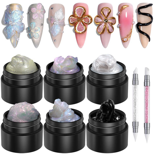 Fcozpjk solid builder gel kit with six colors for versatile nail art.