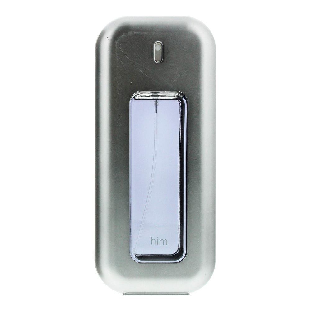 FCUK Him logo detail—iconic branding complements a bold fragrance experience.