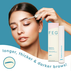 FEG Eyebrow Enhancer Serum applicator for precise nightly brow application.