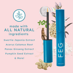 Lashes before and after using FEG Pro Advanced serum