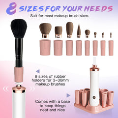 FEIMINI unit in use cleaning and drying makeup brushes.