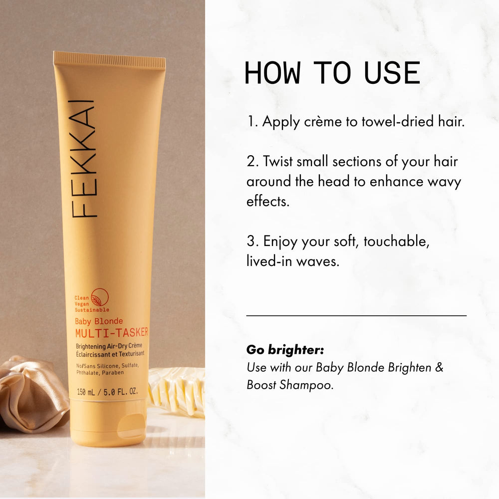 Fekkai Baby Blonde Air-Dry Creme yields subtle, natural waves after air-drying