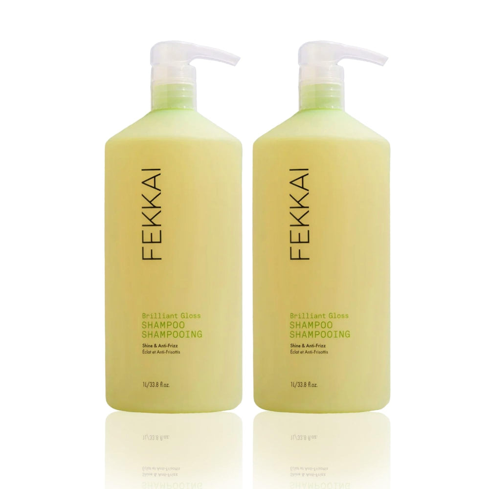 FEKKAI Brilliant Gloss Shampoo bottle front showing shine-boosting formula for sleek hair