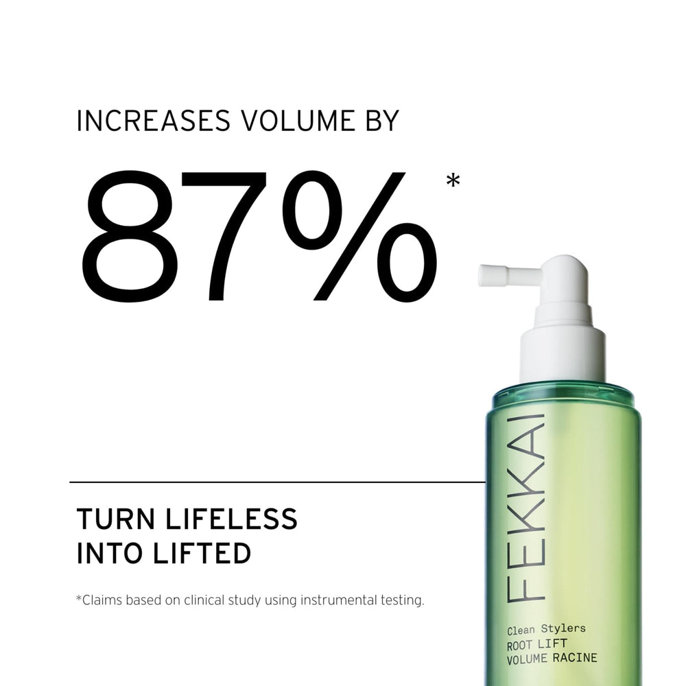 Fekkai Clean Stylers Root Lift Volume Spray can highlighting root lift and humidity protection.